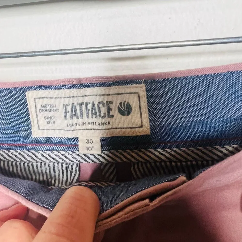 Fat Face Mawes Organic Chino Shorts Light Pink W 30, 10